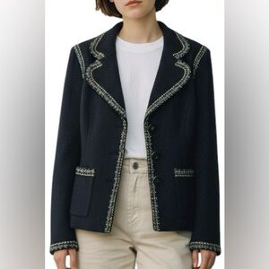 St John Navy Crepe Jacket